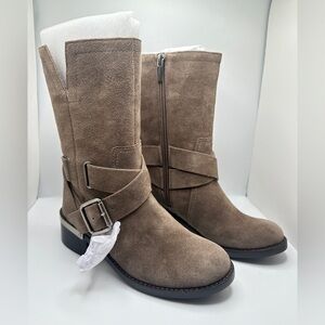 NEW Vince Camuto Wethima Suede Moto Boot Tuscan Taupe Verona Women’s Sz 5M